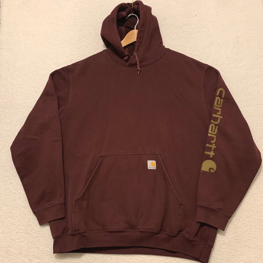 Carhartt Loose Fit Hoodie Mens XL Heavyweight Pullover Burgundy K288PRT (STAIN)